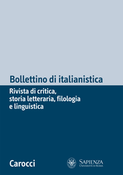 Cover: Bollettino di italianistica - 0168-7298