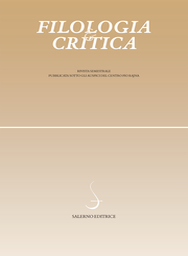 Cover of the issue number 2/2022 of the journal: Filologia e critica